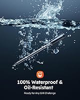 Vista 3 de Termómetro inalámbrico para carne con control de aplicación, rango Bluetooth de 600 pies, 6 sensores, lectura instantánea de 0.5S, pantalla LCD