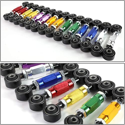 Miniatura 5 de Kit de ajuste de dedo inferior trasero de aluminio brazos de control negros compatibles con Civic Integra CRX Del Sol