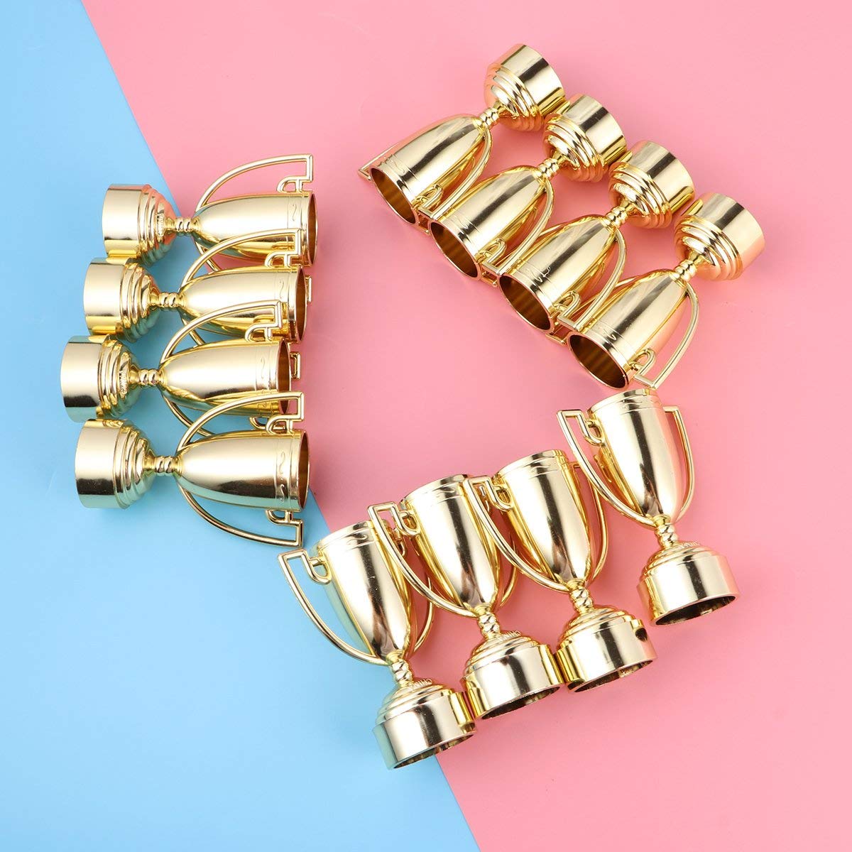 KASTWAVE Cup Trophy Plastic Trophies for Children Competitions Awards Parties Party Favors Props Rewards Prizes Games School Boys and Girls (12 pcs Gold)