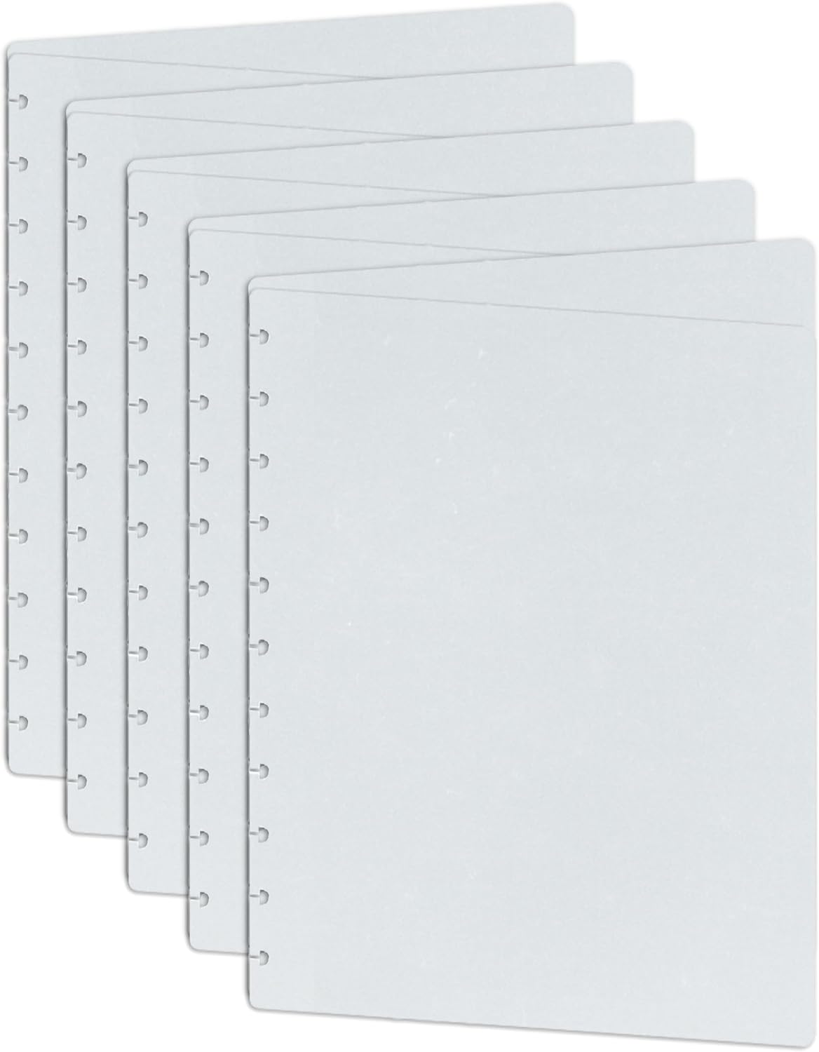 Eleven Discs Letter Size Translucent/Clear Discbound Notebook Poly Covers, Compatible with Circa, Arc, TUL, and the Big Happy Planner (Set of 5)