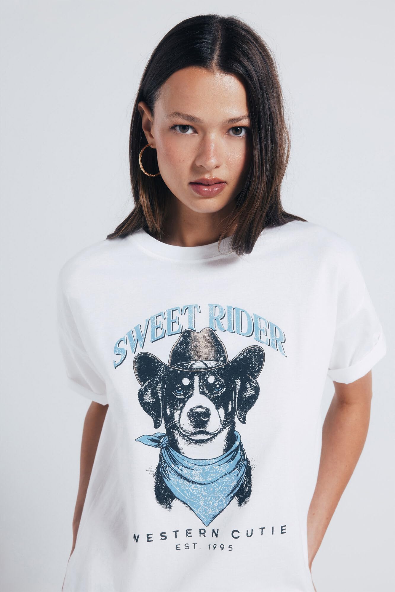 SPRINGFIELD Dog Graphic Short Sleeve T-Shirt Camiseta De Manga Corta Mujer