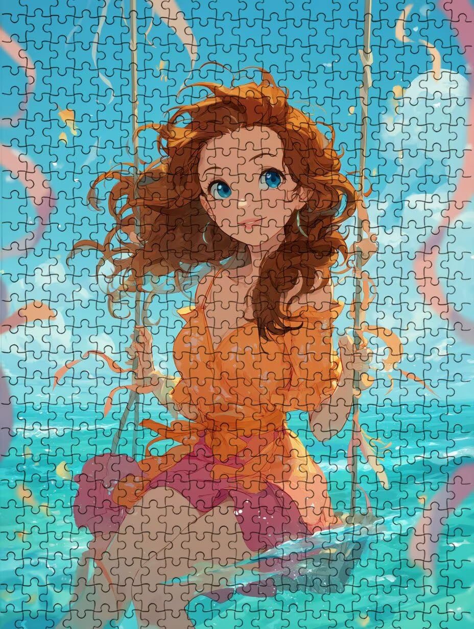 Dziewczyna huśtawka, Klasyczne Puzzle 4000 sztuk dla dorosłych BLQSBGA7-400 | Wyzwanie Zagadki, Gry Logiczne Cała Rodzina, Stres, Wystrój Domu Miłośnicy Puzzle