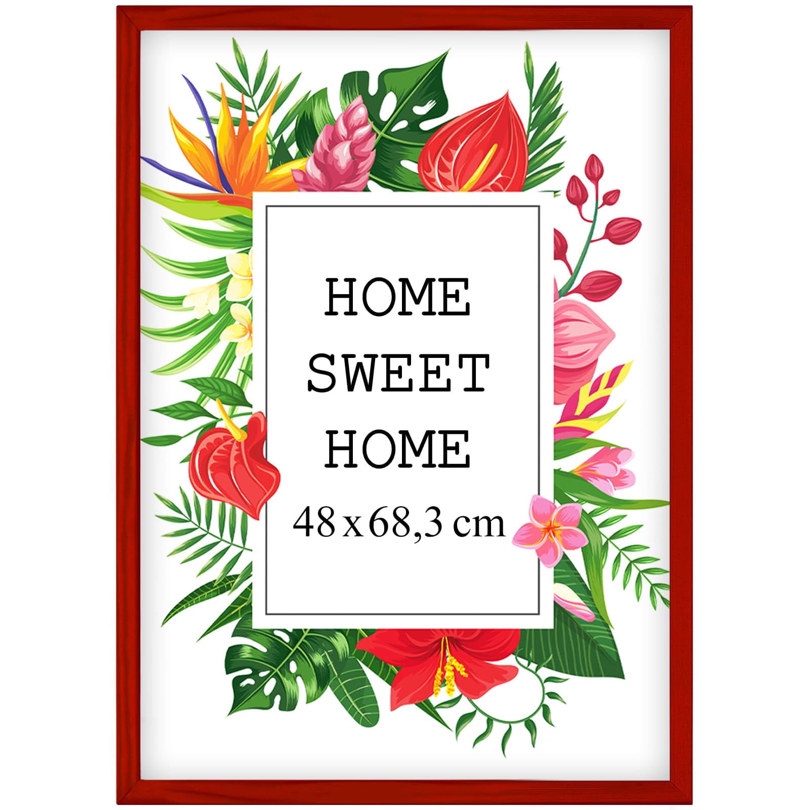 MG Design Red Wooden Photo Frame 19 x 27 in (48 x 68 cm) โ Shatter-Resistant Acrylic Glass โ Wall Mount Portrait & Landscape