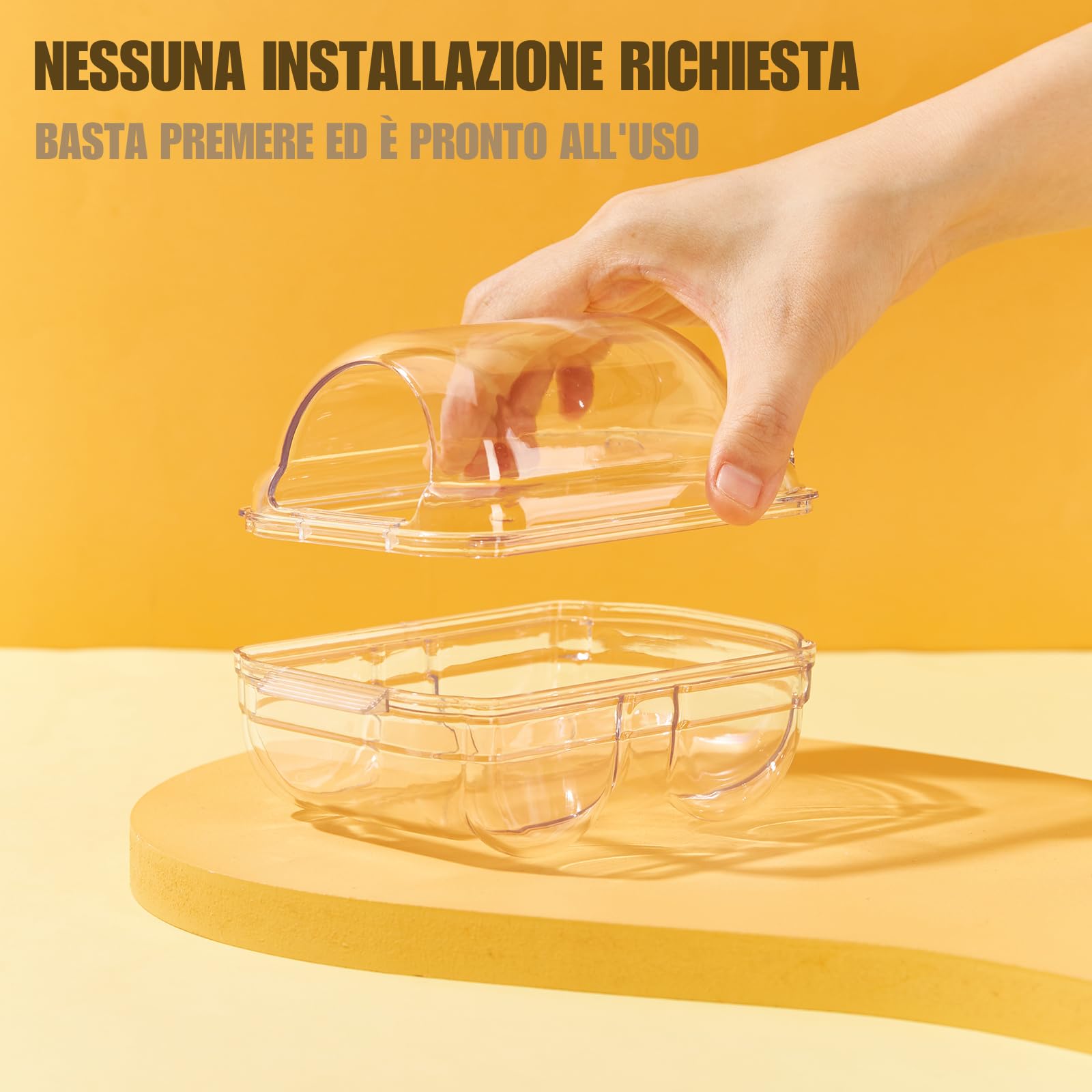 Criceto Sabbia Bagno, Toilette Trasparente per Criceti Contenitore per Bagno di Sabbia per Criceti Gerbilli Ratti (S)