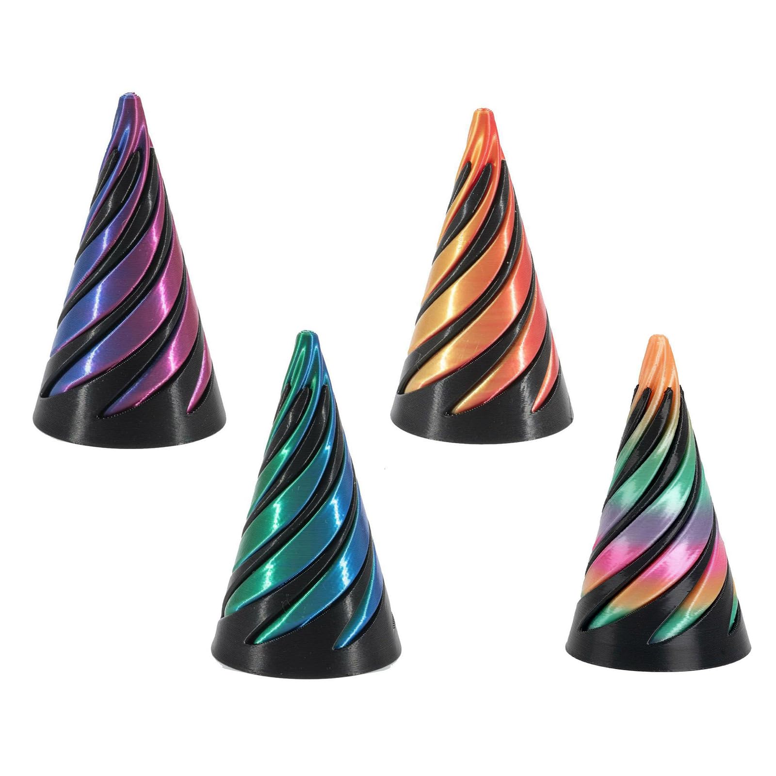 4-Pack Spiral Sensory Fidget Cones for Anxiety & Focus Relief, Durable ADHD Fidget Toys for Adults and Kids to Help with Stress Autism