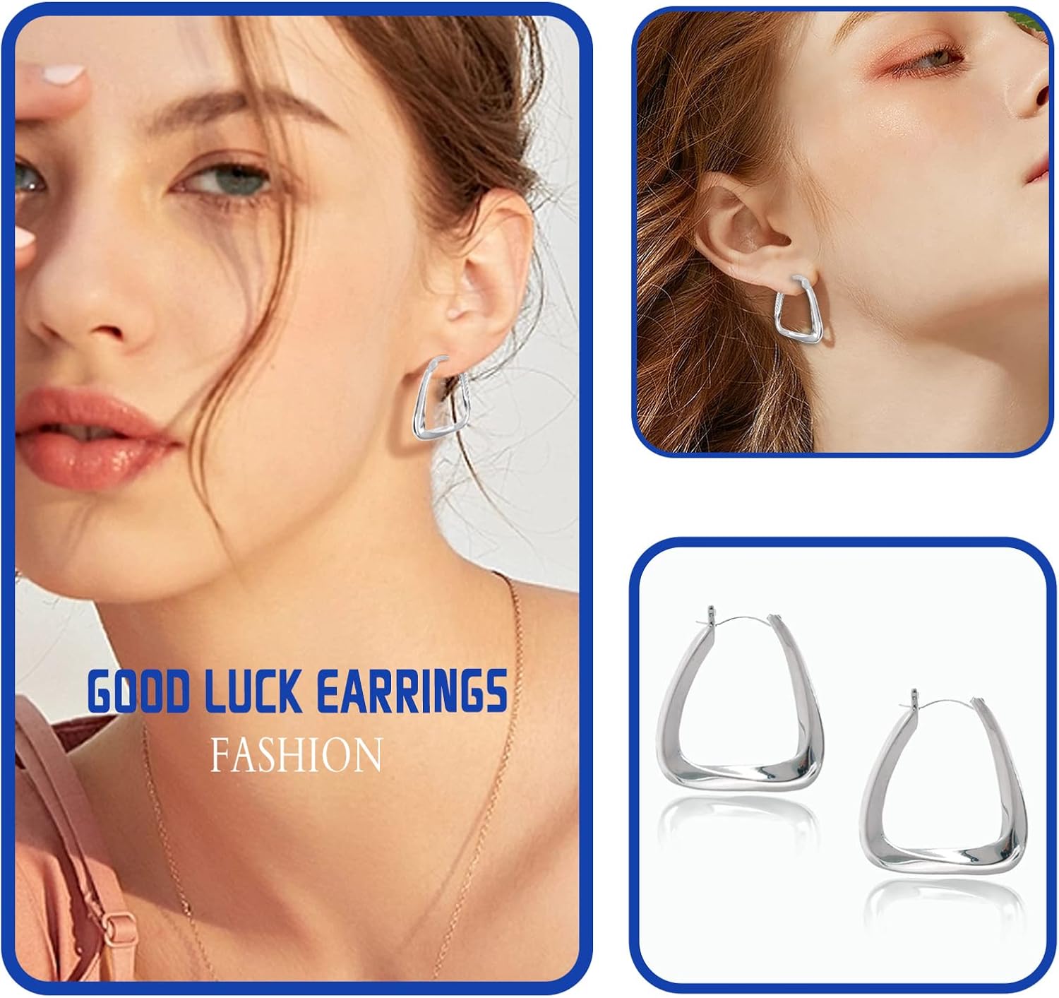 Hoop Earrings U-shaped Hoop Earring S925 Sterling Silver Hypoallergenic Gifts for Women Girls - Image 4