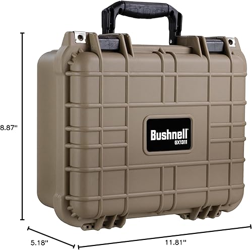 Miniatura 8 de Bushnell Funda rígida compacta impermeable de 13.37 pulgadas para binoculares, óptica, equipos, a prueba de golpes y listo para TSA (bronceado)