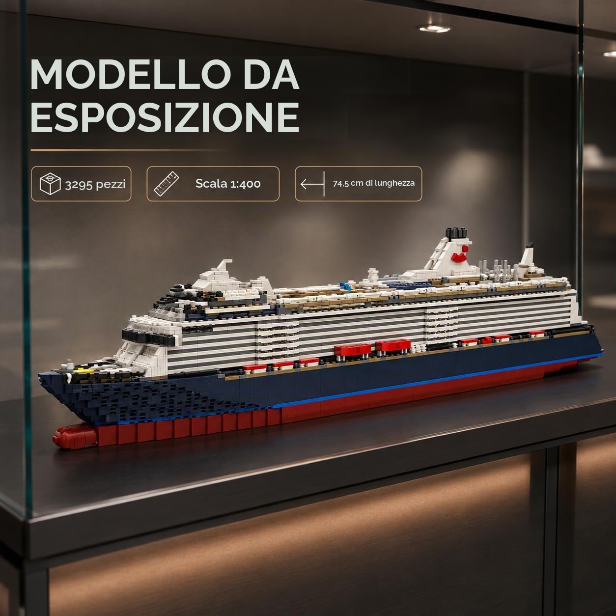 ToyGhillied Set di modelli di nave da crociera, scala 1/400, mattoncini compatibili con tutte le grandi marche, kit per display o regalo, MOC-174915 (3295PCS)
