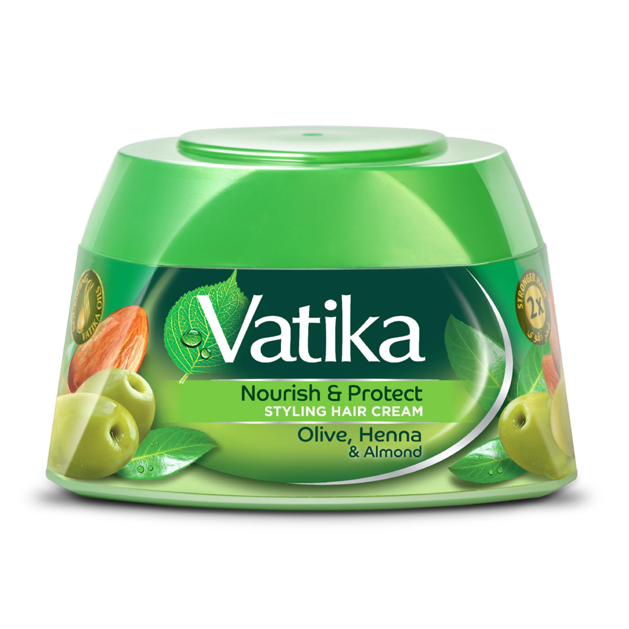 Vatika Naturals Nourish & Protect Hair Cream 140ml | With Olive, Henna & Almond Extracts | 2x Stronger Hair