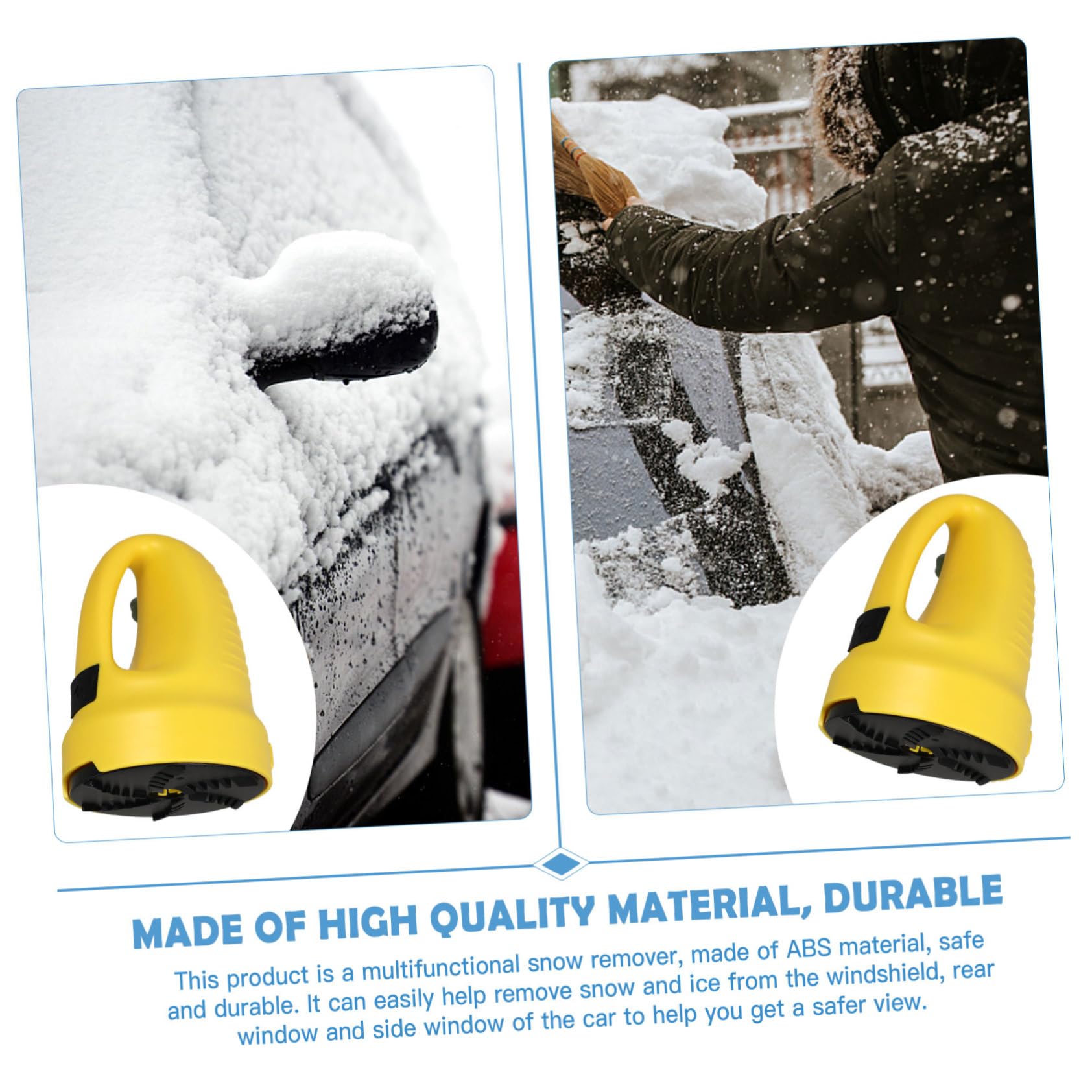 BESPORTBLE Grattoir à Glace Jaune Pelle à Neige pour Voiture pour Pare-Brise en ABS Outil Portable Retrait Rapide Glace Neige