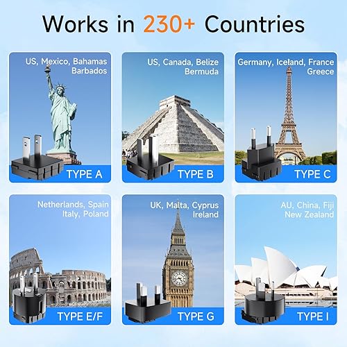 Miniatura 5 de Convertidor de voltaje de 2000 W de EE. UU. a Europa, convertidor de 220 V a 110 V para secador de pelo, adaptador de enchufe de viaje europeo 7 en