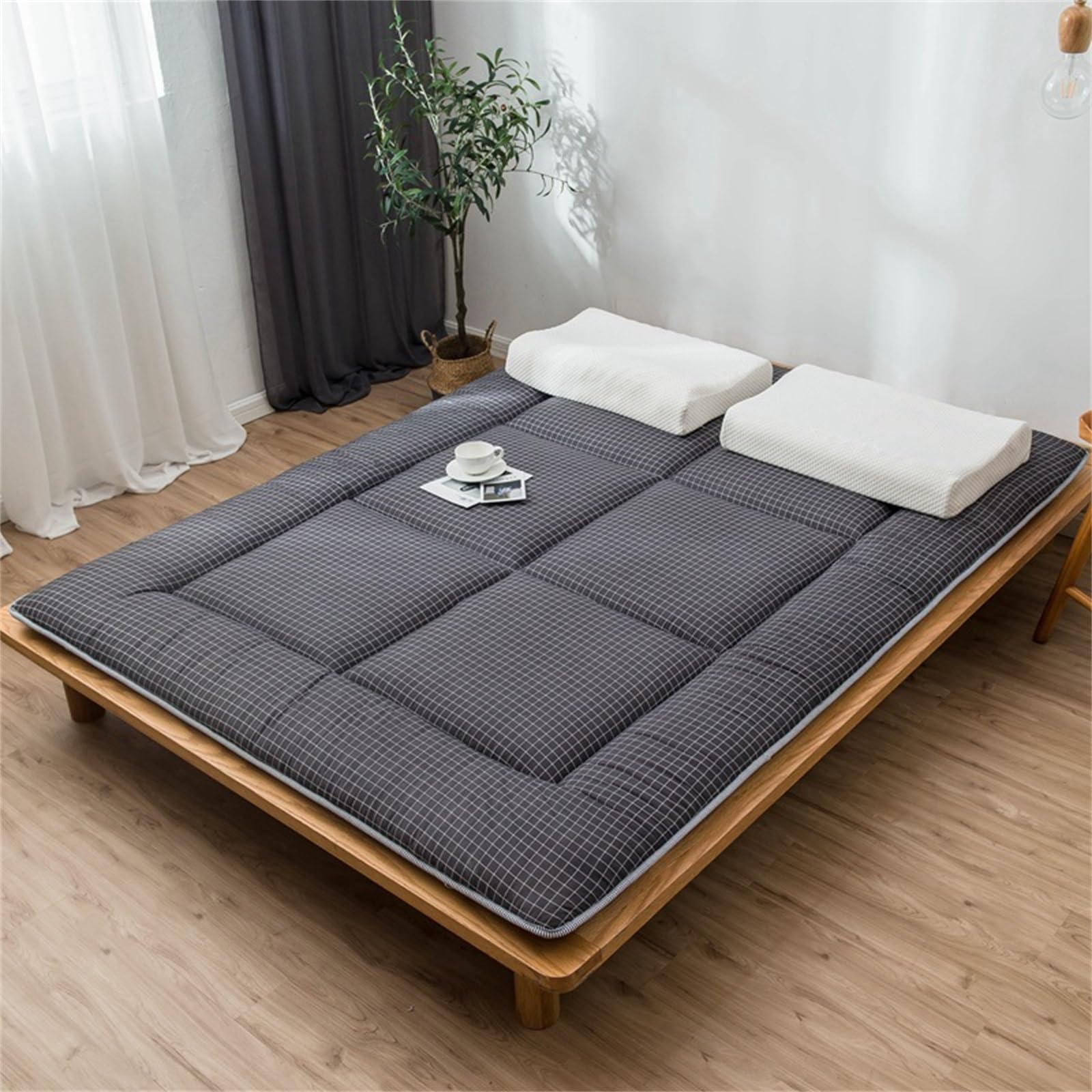 Materasso Futon Da Pavimento 90x200x10 Cm - Portatile, Arrotolabile | Per Casa E Campeggio - Foto 5