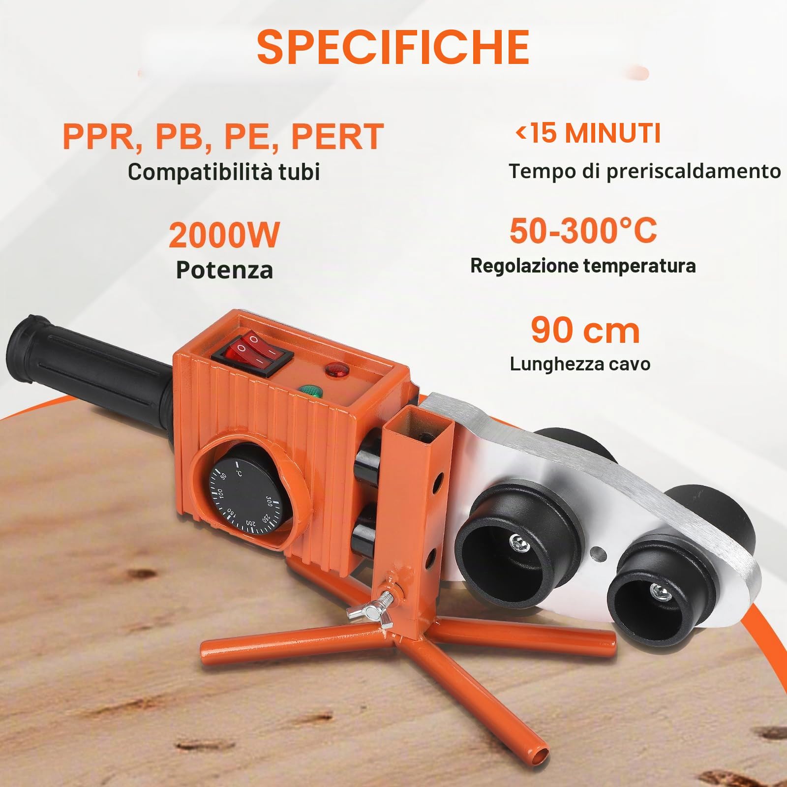 CPROSP Polifusore Saldatore per Tubi in Polipropilene 2000W