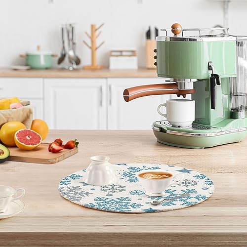 Miniatura 6 de 3 Pcs Trivet Tripod Christmas Pattern Silver for Hot Dishes 15in Cotton Thread Weave Absorb Water Hot Pads for Instant Pot House Decor