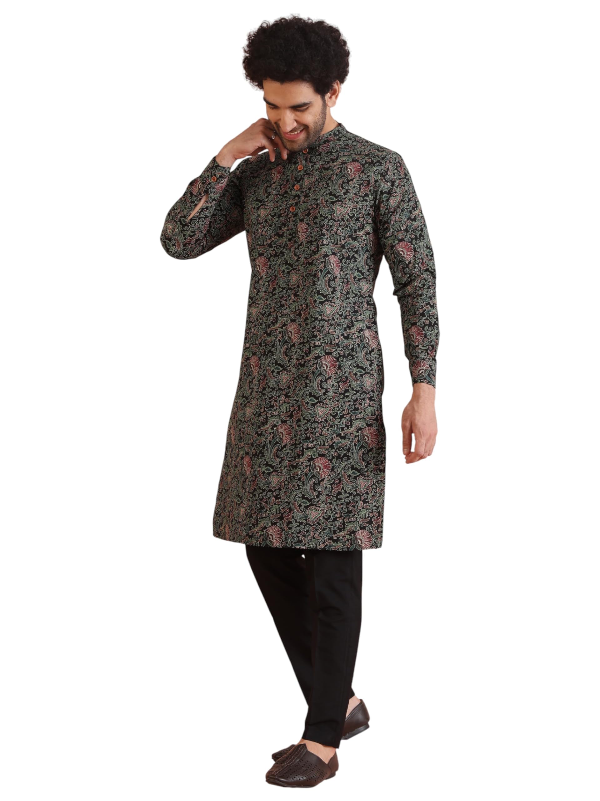 kisah Men Cotton Blend Printed Kurta Set-picture-11