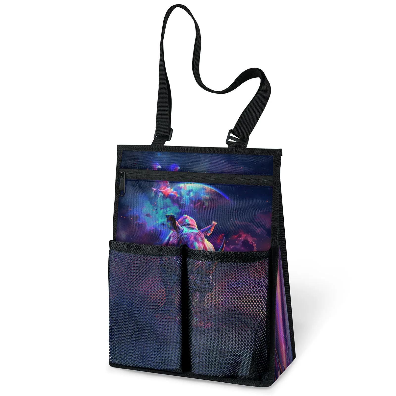 Ourtheme African Rhino Portable Shower Bag for Travel Gym Camp Beach Tote Shower Caddy Bags Hanging Toiletry Organizer