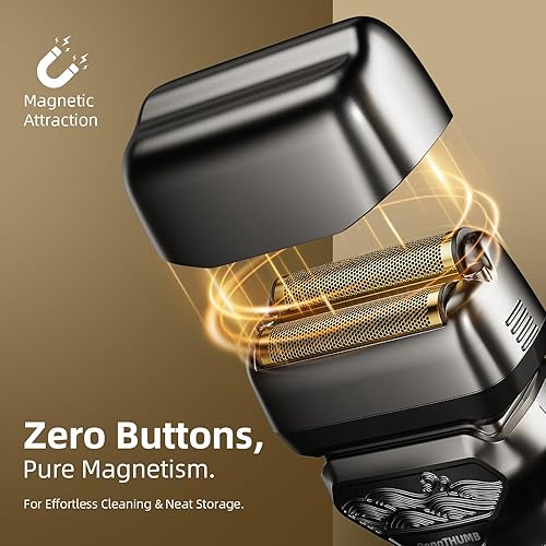 Miniatura 8 de Maquinilla de afeitar eléctrica para hombres afeitadora húmeda y seca para la cara, maquinilla de afeitar inalámbrica impermeable con pantalla LED y