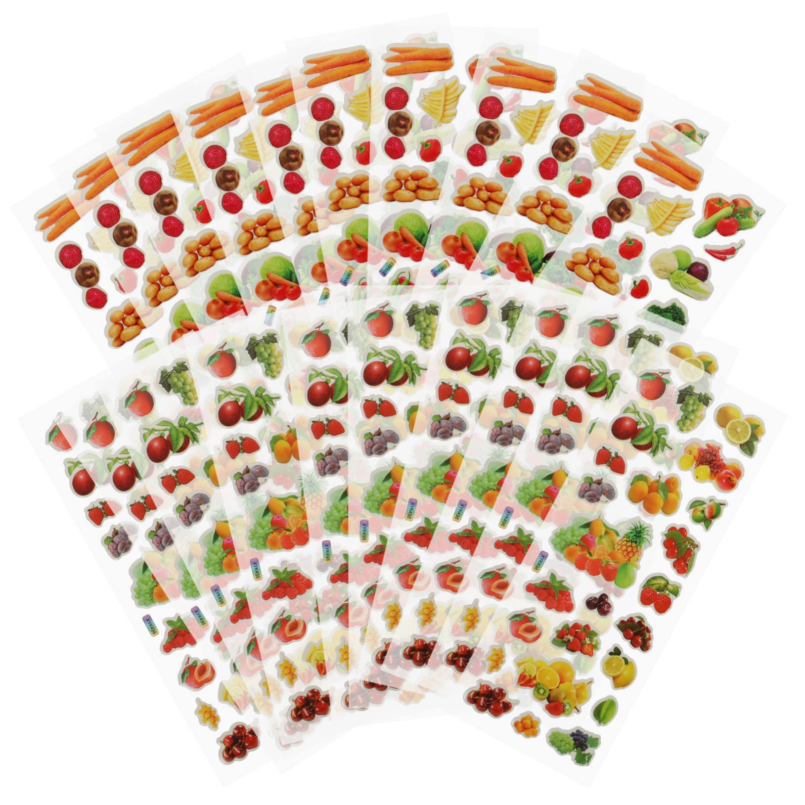 120hojas Pegatinas De Espuma Para Niño Niña Stickers De Frutas y Verduras Fáciles De Usar Para Manualidades y Decoración Infantil Surtidos Para Aprendizaje y Diversión
