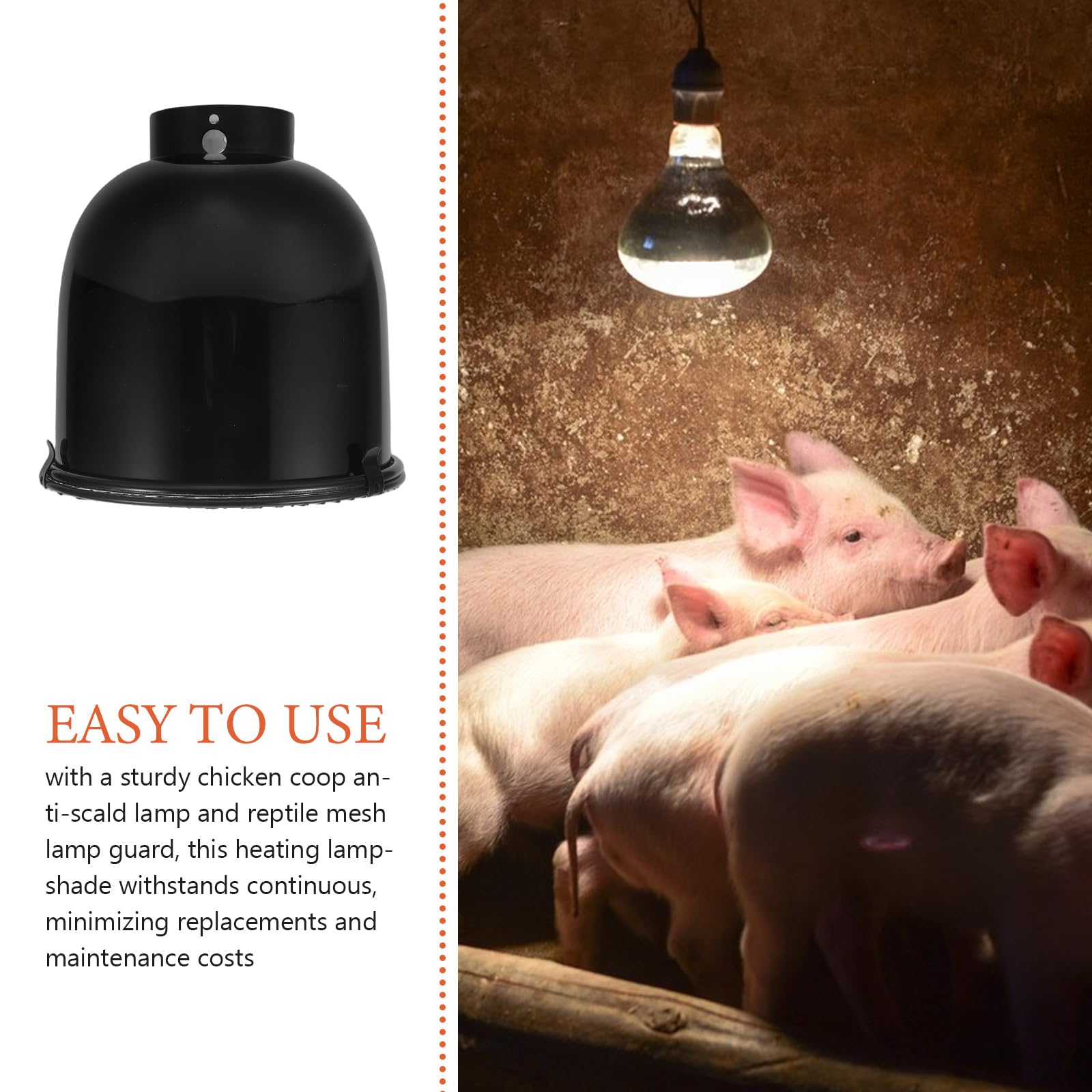 VICASKY Set 2 Copriparalume in Rete Antiscottatura per Lampada Riscaldante Bestiame e Rettili, Protezione Sicura per Pollaio e Terrario, Paralume Riflettente e Resistente per Uso Agricolo