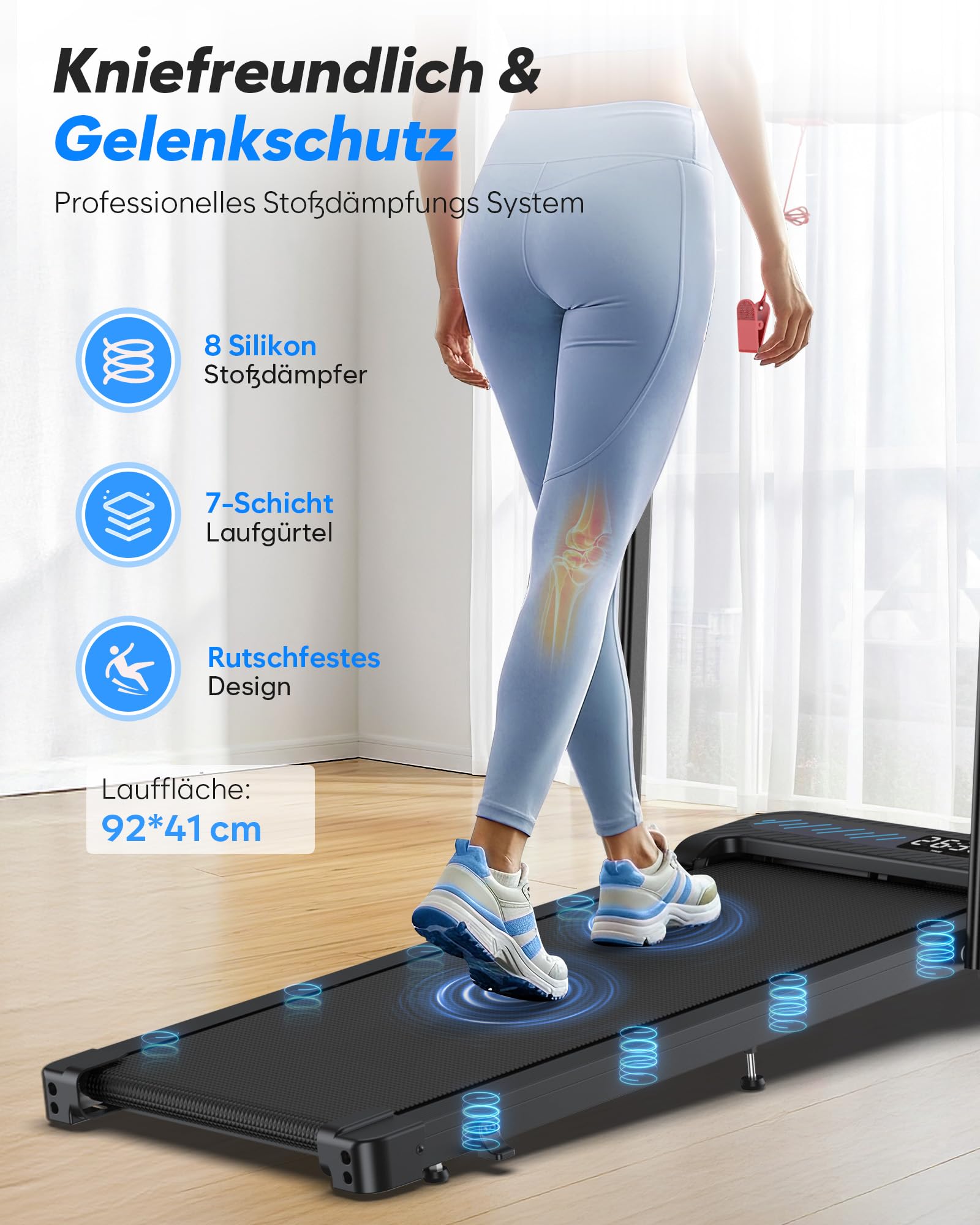 Laufband für Zuhause Klappbar, 6 in 1 Walking Pad mit Steigung, 3.0PS Klappbares Laufband für Zuhause & Büro mit LED-Anzeige, Treadmill for Home, Leise Laufband mit APP, Bis 150 kg,Keine Installation