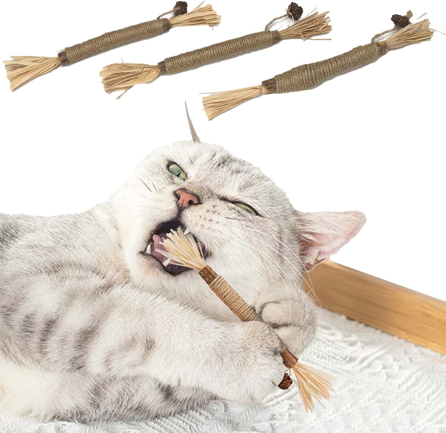 DWEISEN Cat Toys Silvervine Sticks, Indoor Cats Interactive Silvervine for Cats Catnip Toys for Indoor Cats Chew Toy for Cat Teeth…