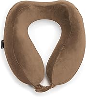 Vista 7 de Almohada de viaje para el cuello Brookstone - Almohada de espuma viscoelástica rellenable contorneada y ligera para el cuello, para dormir
