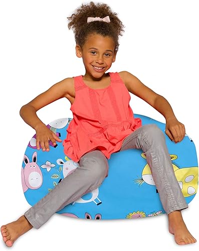 Miniatura 22 de Posh Beanbags - Sillón puff XL, 48 pulgadas, color gris jaspeado Gris brezo,Lienzo Animales Bosque Critters,Tela para colorear lienzo - Mundo