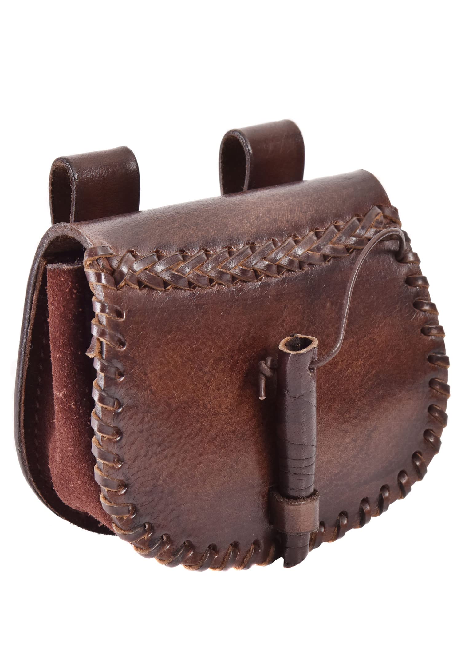 Battle-Merchant | pequeña medieval riñonera de piel marrón | riñonera para hombre y mujer en color marrón | Vikingo Recreación de cuero para el cinturón