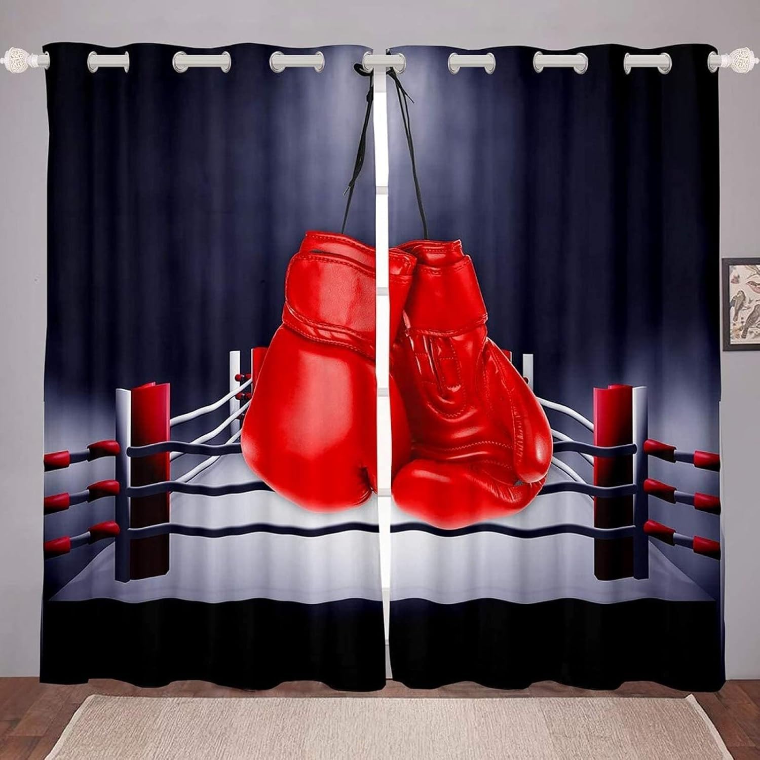 Latwerio Cortina Dormitorio Boxeo Cortinas Termicas Aislantes, Cortinas Salon Modernas Boxeo Ojales Cortinas Ventana Habitacion, Visillos Salón 75x166 cm 2 Piezas w1312