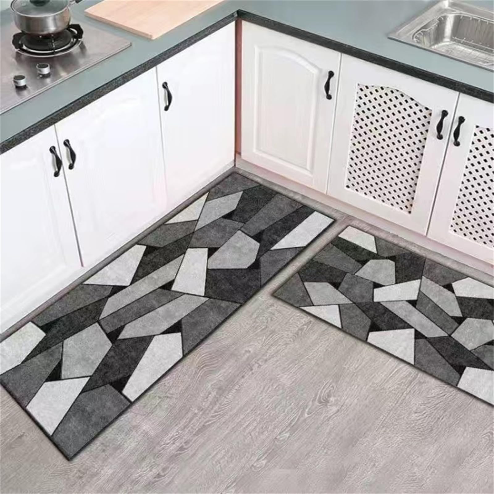 Tapis cuisine super absorbe l'eau et l'huile lavable 80x200cm protection sol anti-taches