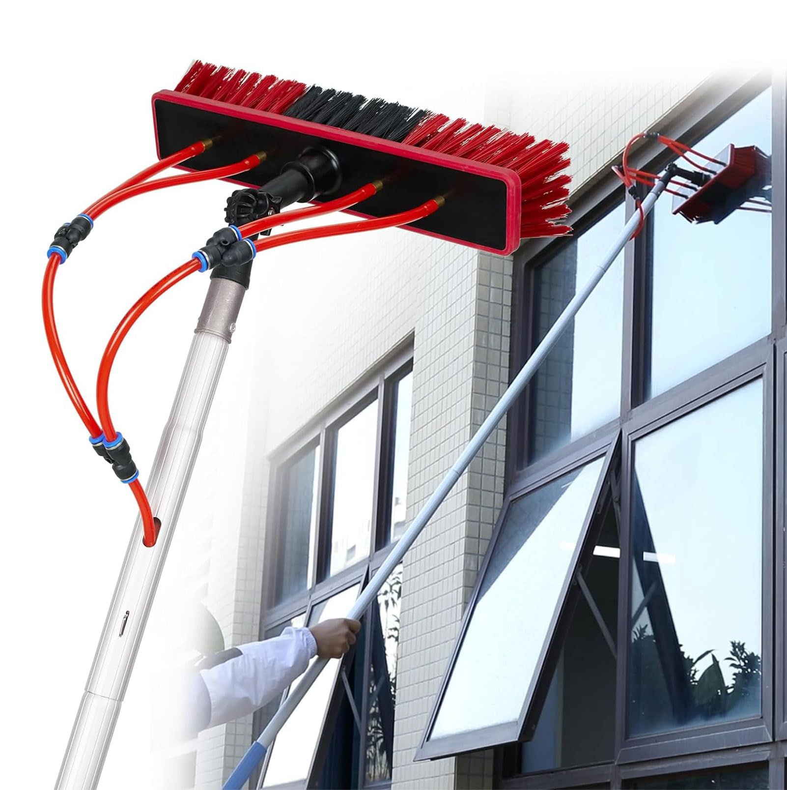 GYEQXKT 12M Telescopic Water-Fed Brush for Cleaning Solar Panels & Photovoltaics - Complete Extension Pole Kit for Efficient Outdoor Cleaning Equipment