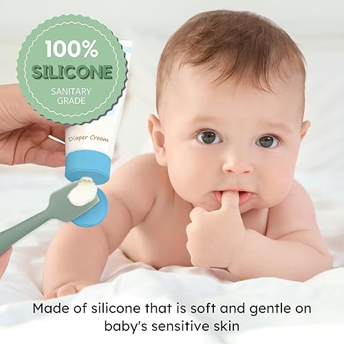 Miniatura 2 de Espátula para pasta de glúteos para bebé, paquete de 4 espátulas aplicadoras de silicona para bebés, recién nacidos, 2 de tamaño grande, 2 de tamaño