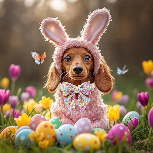 Miniatura 159 de Collar de perro con bandera estadounidense con pajarita, collar patriótico para perros pequeños, medianos y grandes, talla XS