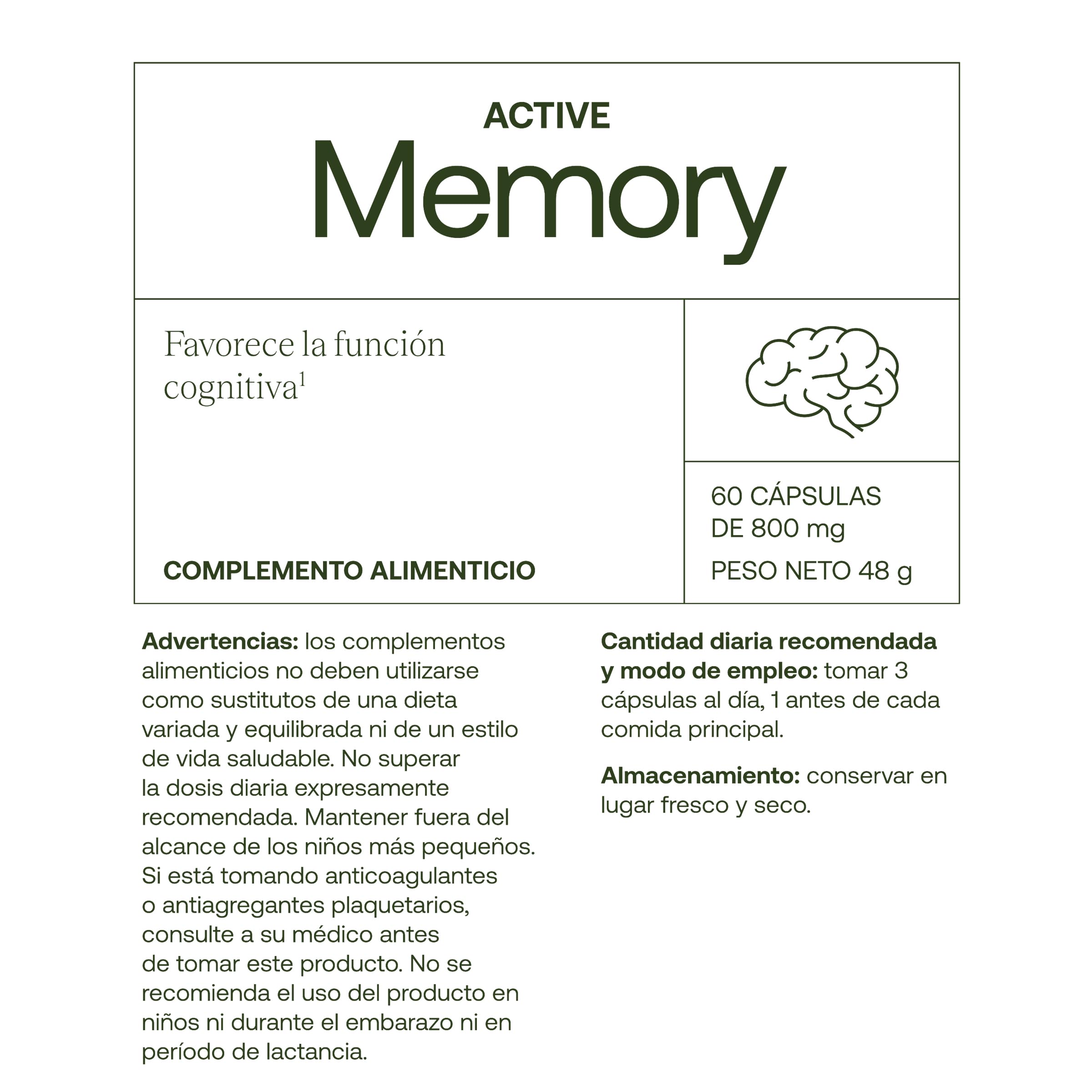 ACTIVE MEMORY – Memofenolo (Polifenoli) | Longvida (Curcumina) | A base vegetale, vitamine del gruppo B e antiossidanti | Supporta le funzioni cognitive, la memoria e la concentrazione |