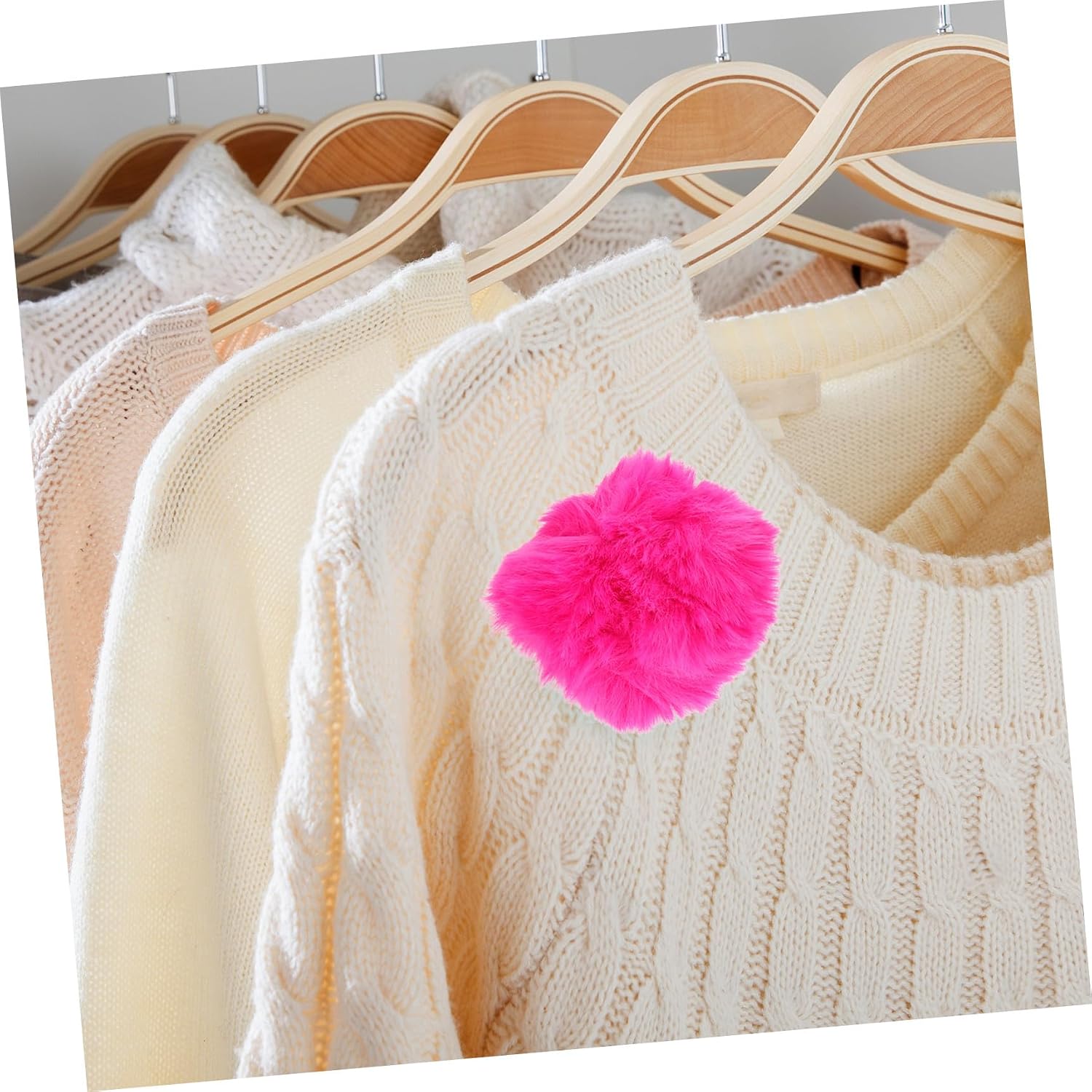 OSALADI 50Pcs Colorful Plush Balls Imitation Rabbit Fur Pom Poms for DIY Crafts Hat Clothing Decor Each Yellow Purple Blue Pink Rosy for Handmade Accessories