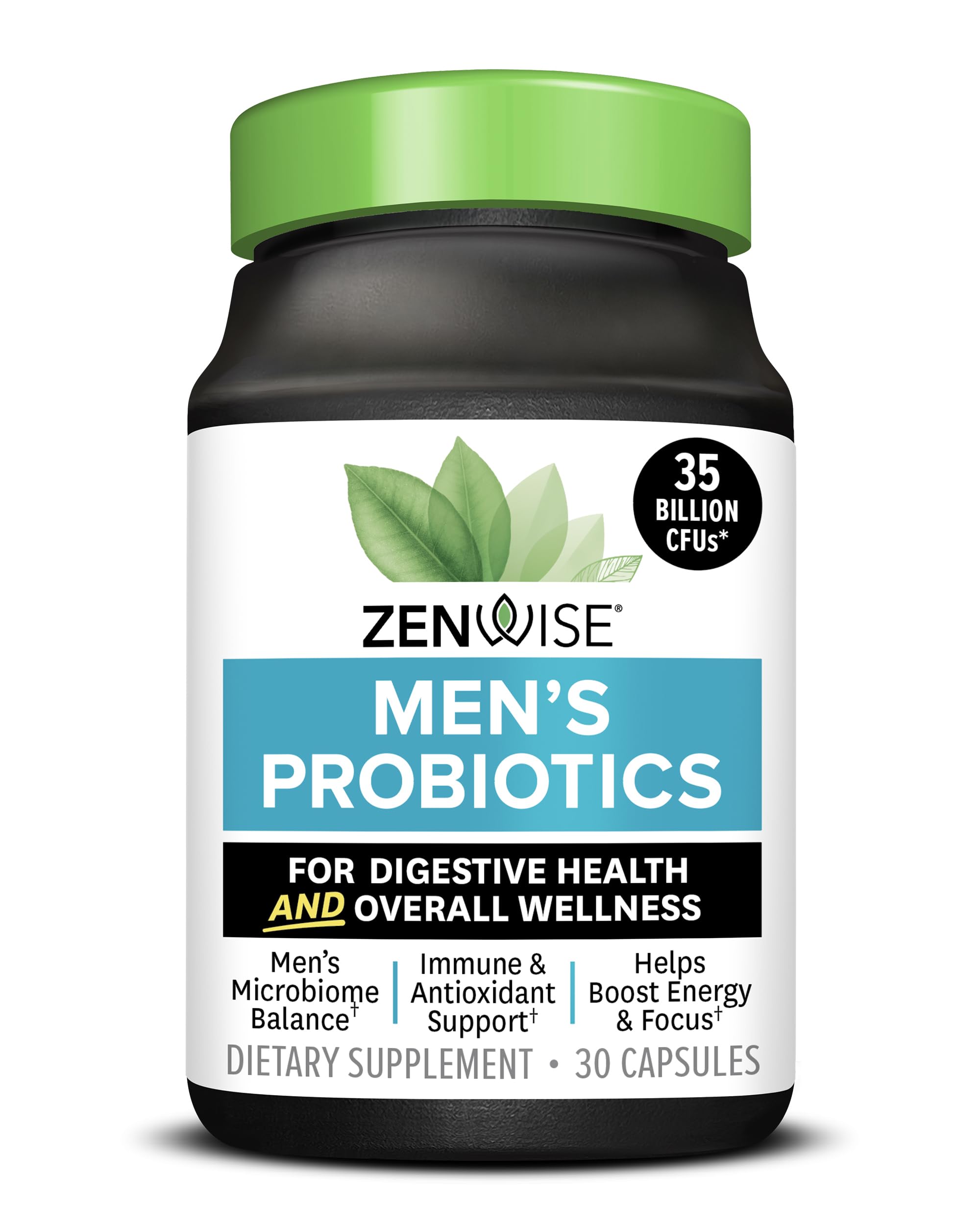 Zenwise Health Probiotics for Men - Gut and Digestive Support - 30 CT