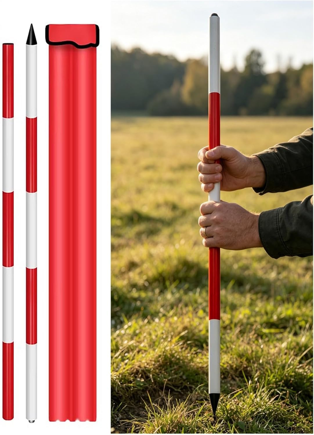 VUIKLCty Aluminum Survey Rod For Surveying Depth Measurement Construction And Land Mapping