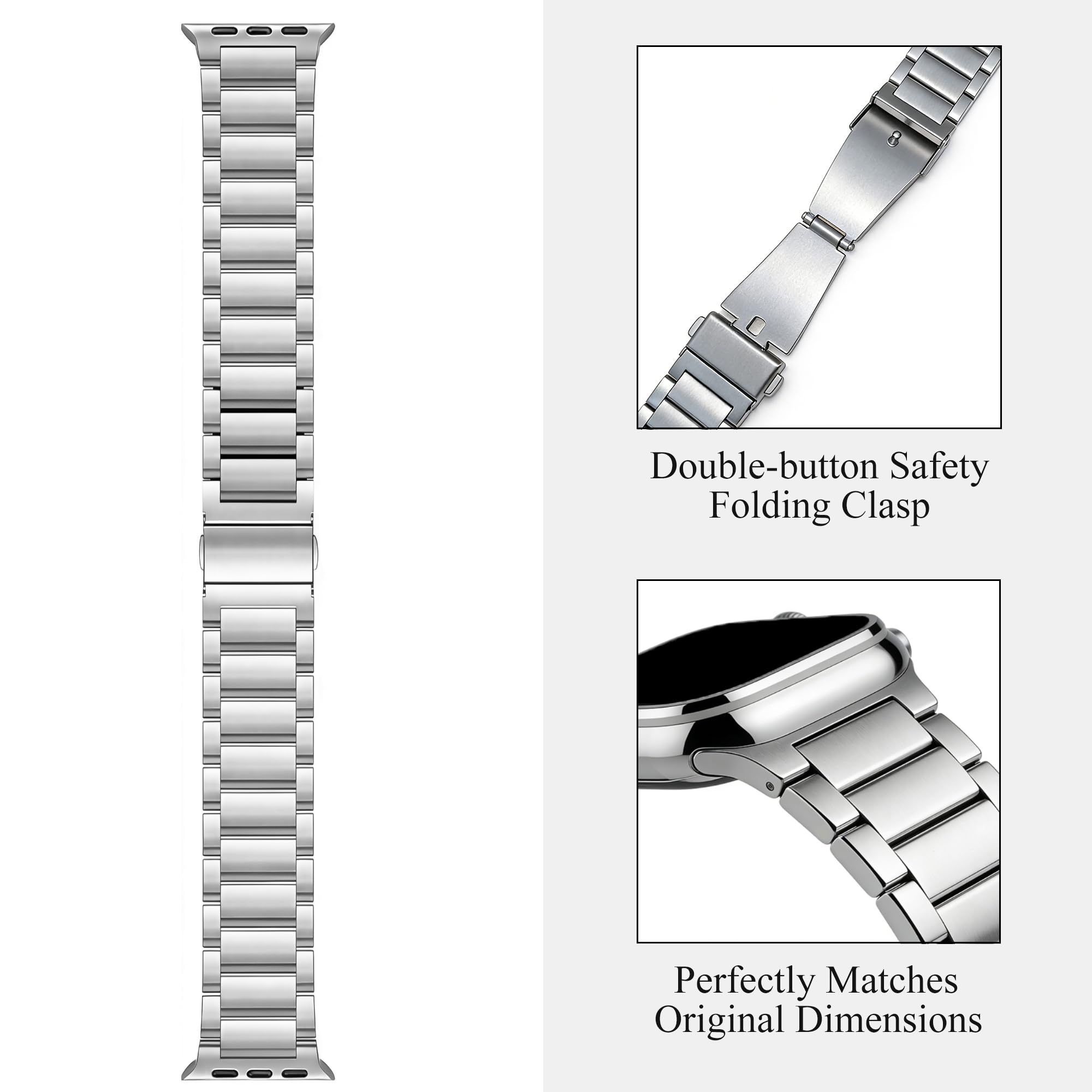 Libra Gemini Bracelet de rechange en acier inoxydable compatible avec Apple Watch 49 mm, 46 mm, 45 mm, 44 mm, iWatch Series 9/8/7/6/5/4/3/2/1 Ultra SE