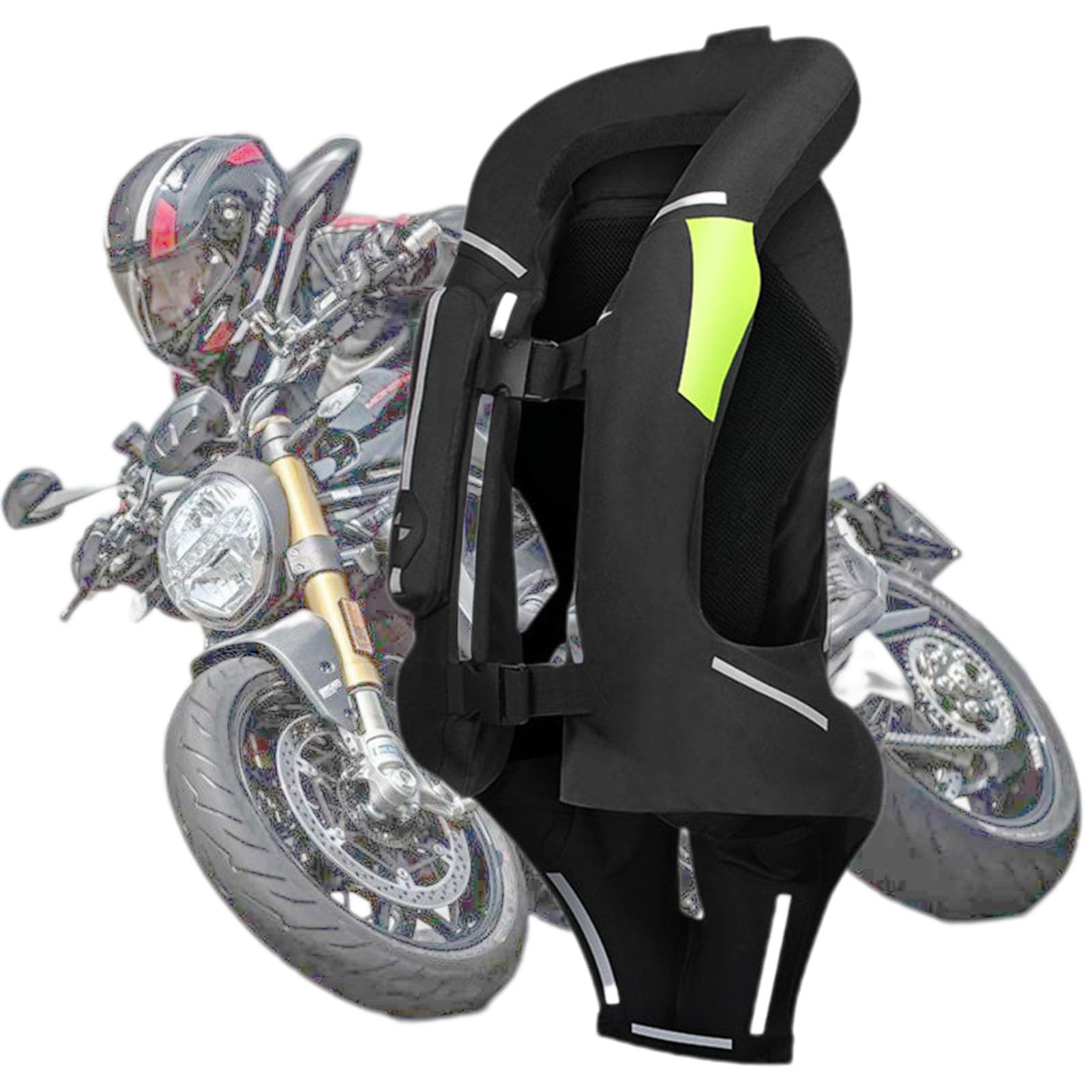 Chaleco Airbag Moto Homologado,Hombre Mujer Ropa De Protección para Moto con Chaleco Ventilado Reflexivo Nocturno Anti-Caídafor Motocross Equitación Protección