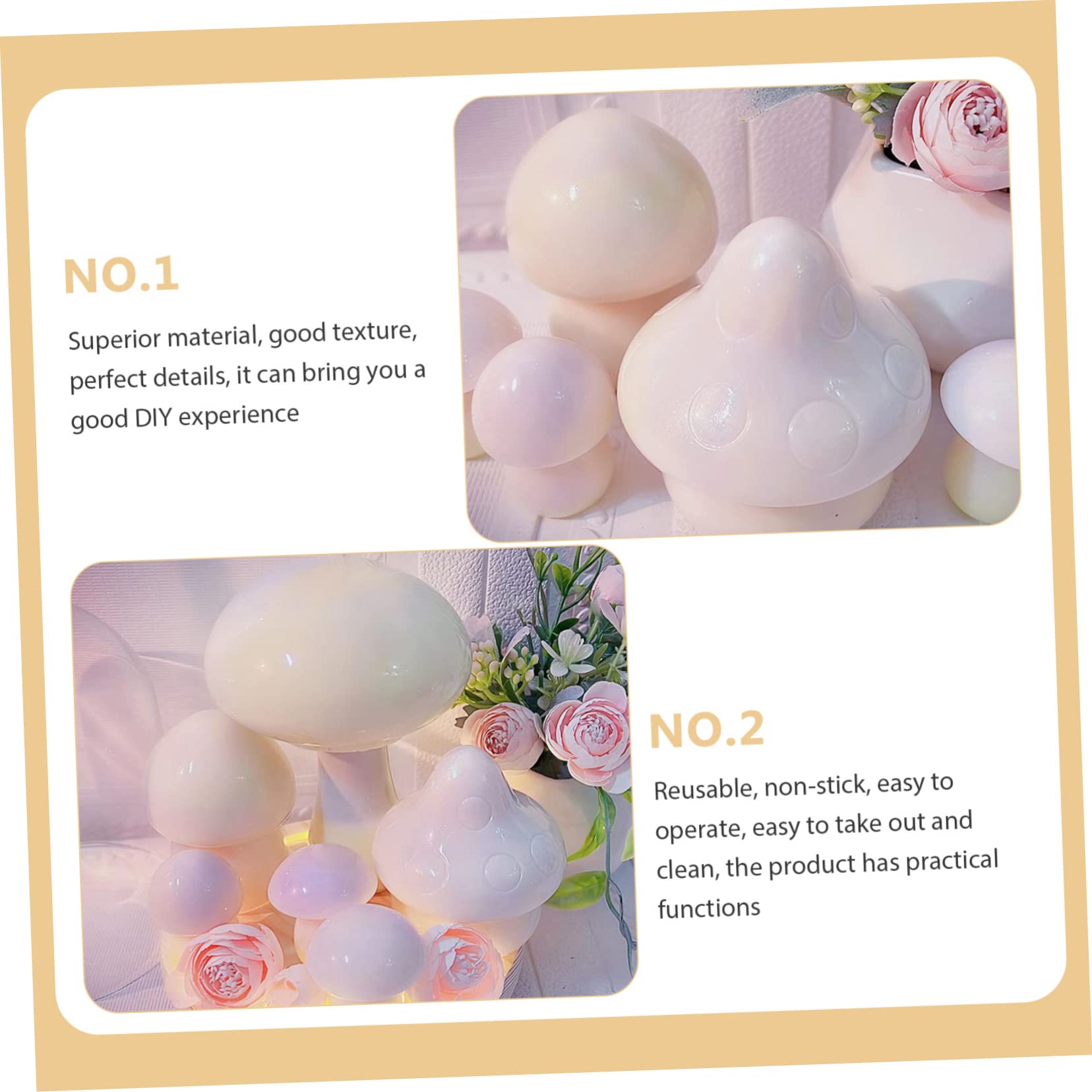 VILLCASE 12pièces Moule Silicone pour De Forme De Champignon pour Créations Époxy Et Décorations Artisanales Moules Réutilisables Et Faciles à Démouler