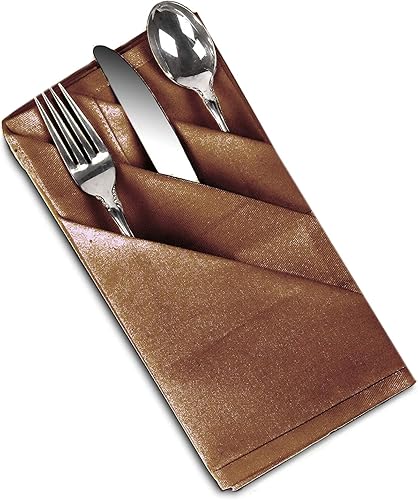 Miniatura 7 de Paquete de 12 servilletas de tela de algodón de calidad hotelera de lujo, servilletas de tela brillante y suave (18 x 18 pulgadas), perfectas para