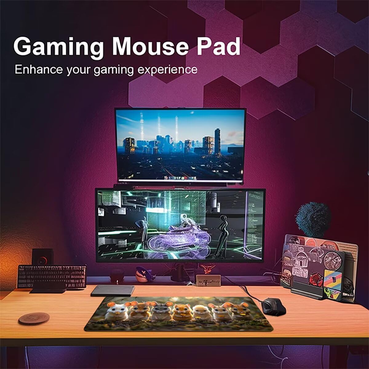 Tappetino per Mouse Gaming XXL 1200x600x3mm– Ufficio Mousepad Grande – Migliora la Velocità e la Precisione Tenuta Stabile Sottomano per Ufficio e Casa Accessori Scrivania Animale PjY14695 N-U