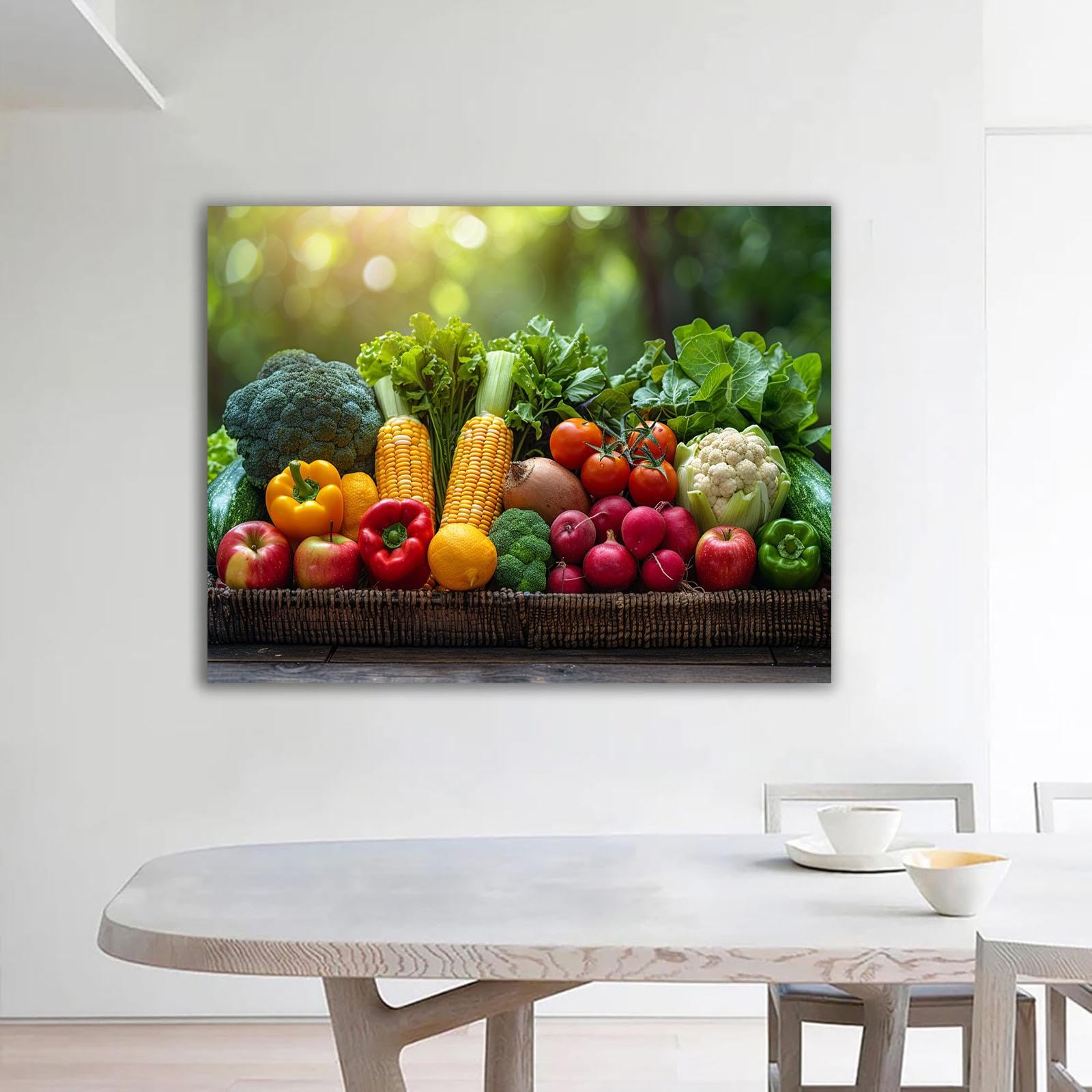 野菜と果物 額縁入り 絵画 インテリア 絵 額付(白) 油絵 uF6-061004 野菜と