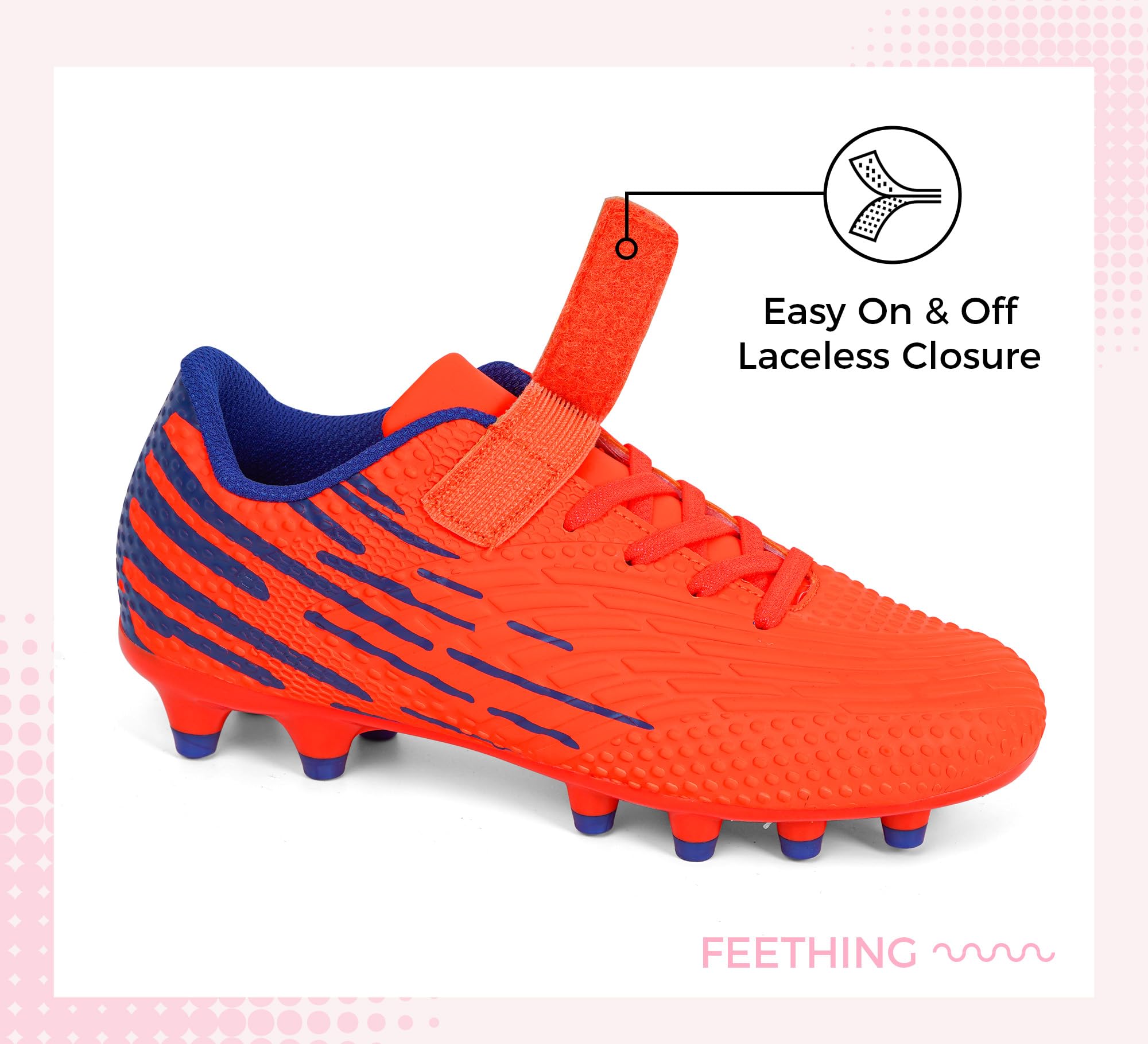 Kinder Fußballschuhe mit Nocken Leder & Kunststoff für Kunstrasen und Rasen Leichte Sportschuhe für Jungen Mädchen rutschfeste Sohle