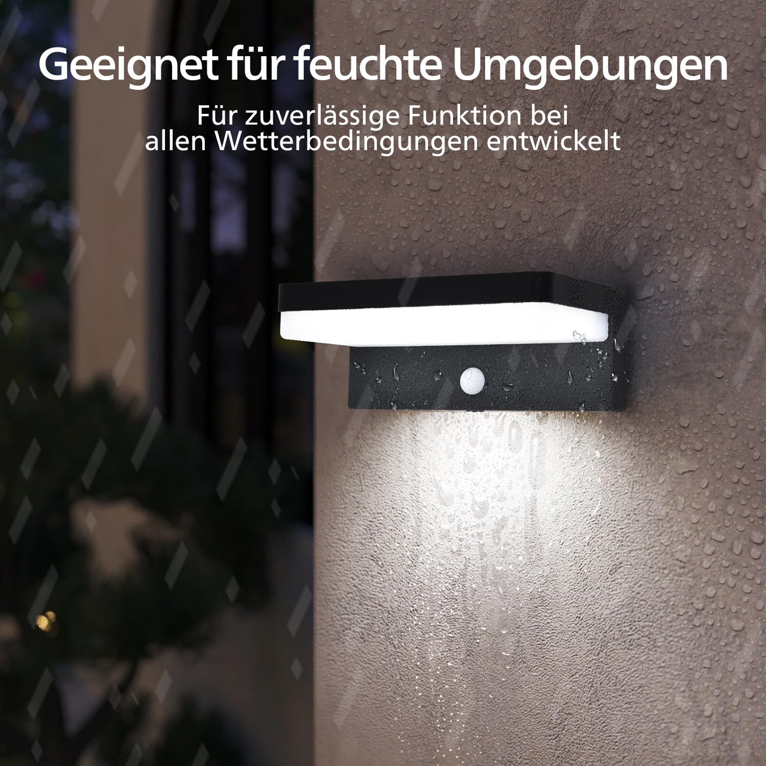 Philips Solarlampen für Außen mit Bewegungsmelder, 3 Modi Solarleuchten Beleuchtung IP54 Wasserdichte, 5000K Solar Lampe Aussen für Garage, Hof, Eingang