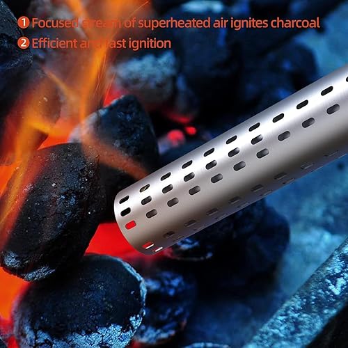 Miniatura 3 de Towallmark Arrancador de carbón eléctrico, arranque eléctrico de 2000 W, ahumador de barbacoa, arrancador de parrilla, aire calentado sin productos