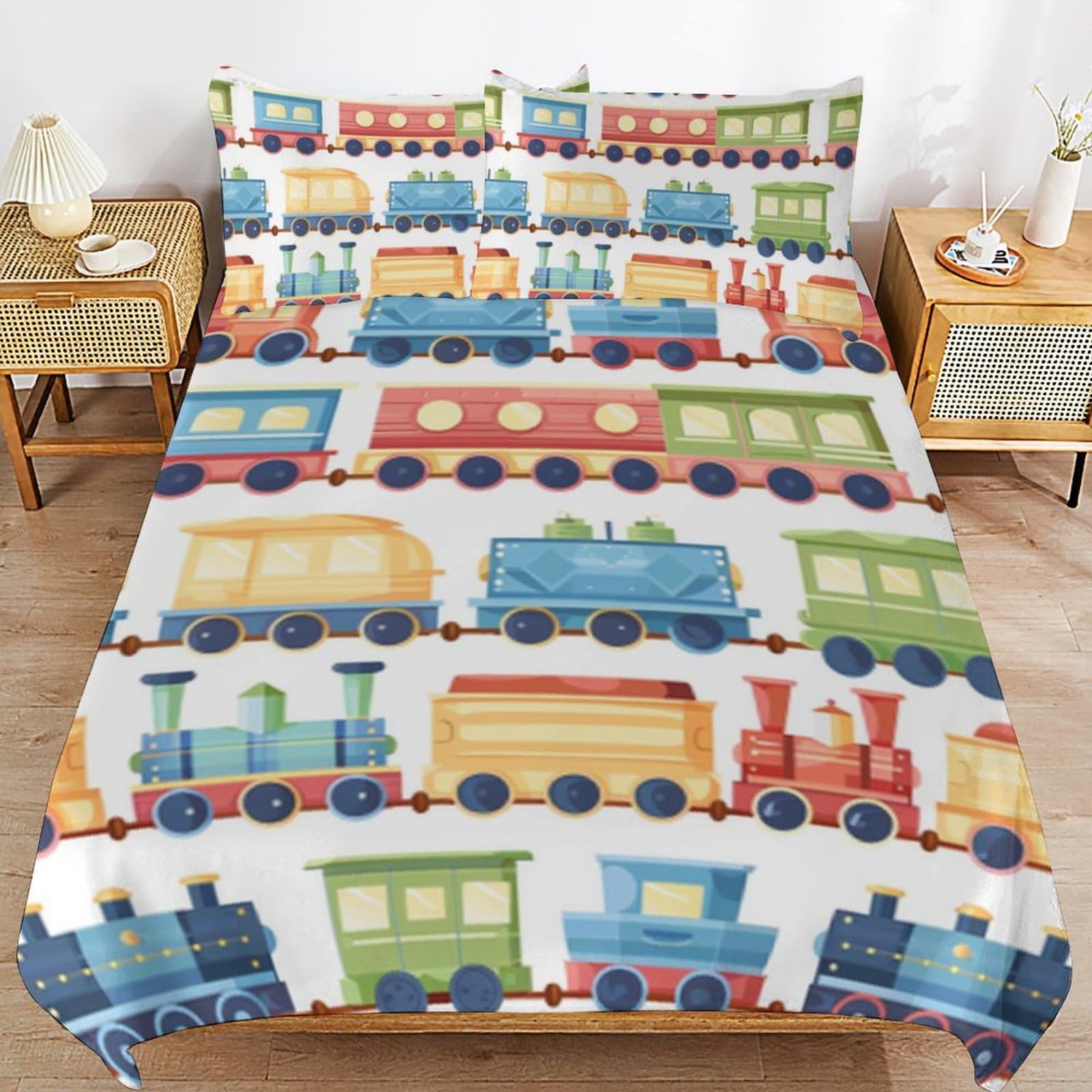 Parure de lit housse de couette microfifbre motif animal pour enfant