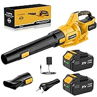 JYGMPRO 21V Soffiatore a Batteria, Soffiatore Foglie Elettrico con 2 Batteria da 4,0Ah
