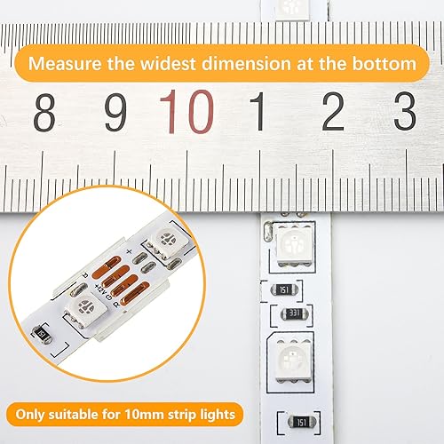 Miniatura 12 de VIPMOON 100 clips de montaje de tira LED transparentes de 0.315 pulgadas de ancho y 100 tornillos Phillips de acero inoxidable compatibles