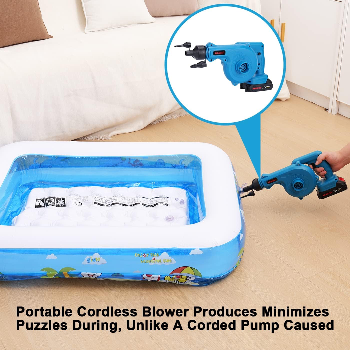 Cordless Blower,3- in-1 Portable Mini Air Blower 21v Lithium Battery,Small Dust Cleaner for Inflatable,Fans,Lily Windows,Keyboards,Cars by MKMKYEE - Image 5